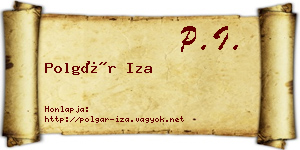 Polgár Iza névjegykártya